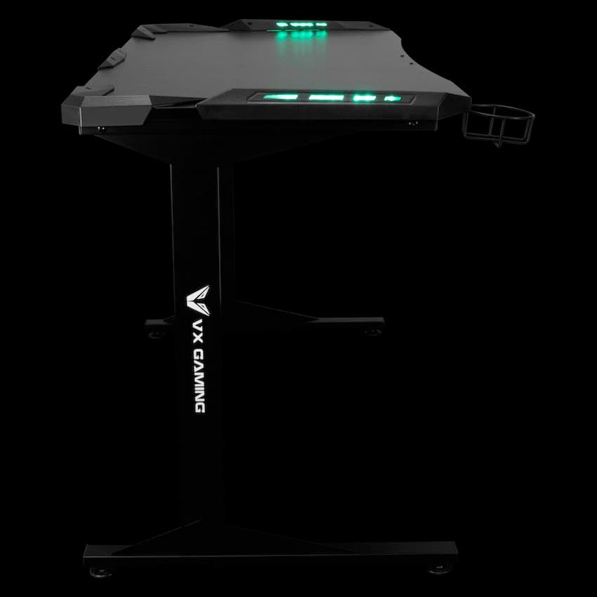 Fortress Gaming Desk with RGB Lights, Cup Holder 5