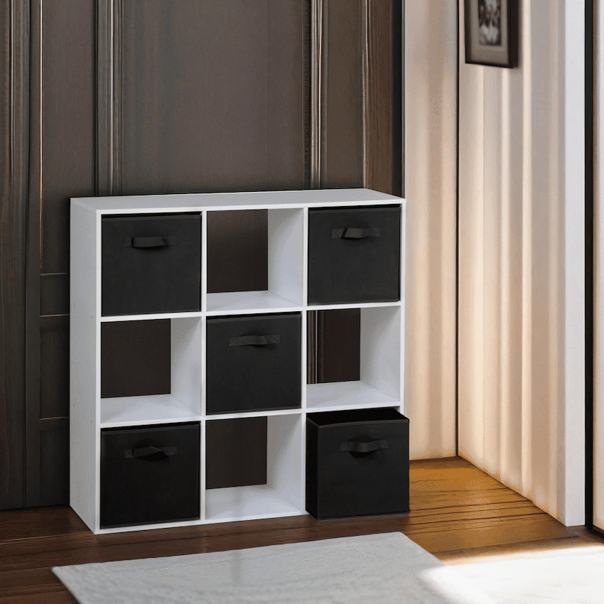 Everfurn Storeman Black, Collapsible Fabric Organiser Storage Basket - Single 6