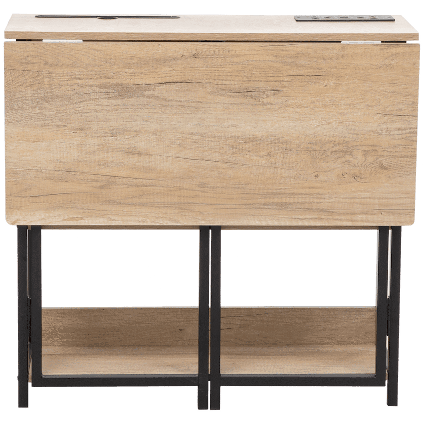 Everfurn Viron Folding Desk with 2-Prong Plugs and USB 3