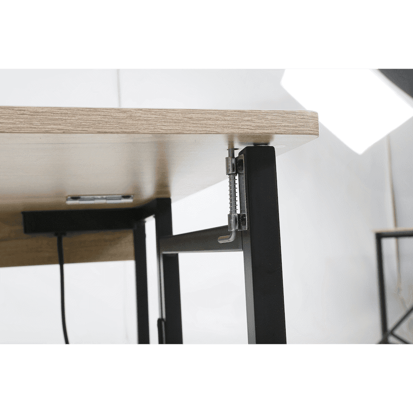 Everfurn Viron Folding Desk with 2-Prong Plugs and USB 6