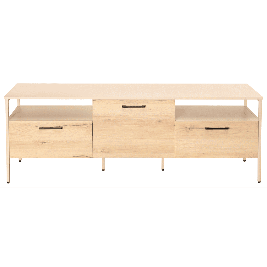 Everfurn Ellen TV Stand - Melamine - Powder-Coated Steel Frame - 2 Drawers - Storage Cabinet 1