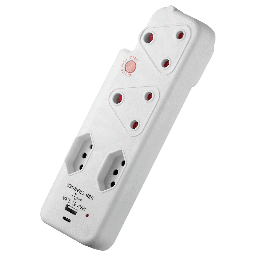 Ellies  4 Way Medium Surge adaptor with type C + USB 3