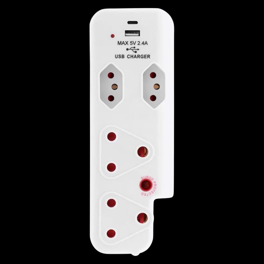 Ellies  4 Way Medium Surge adaptor with type C + USB 8