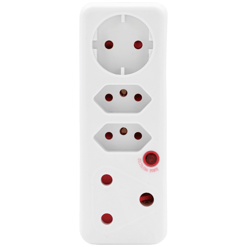 Ellies 4-Way Medium Surge Adaptor with Schuko - White 5