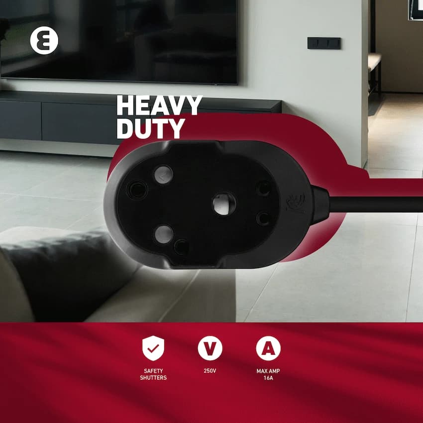 Ellies Back to Back Heavy Duty Extension Lead - 3m 11