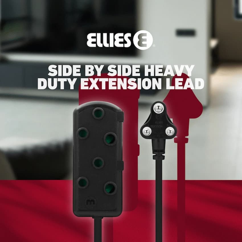 Ellies Side by Side Heavy Duty Extension Lead-5M-BK 11