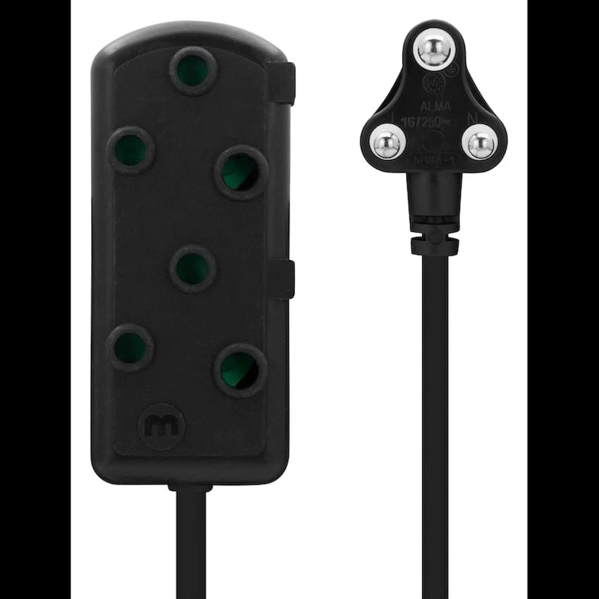 Ellies Side by Side Heavy Duty Extension Lead-5M-BK 12