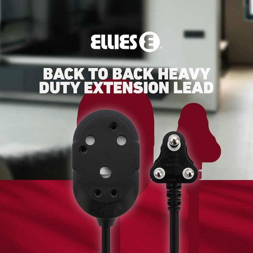 Ellies Back to Back Heavy Duty Extension Lead - 5m 9