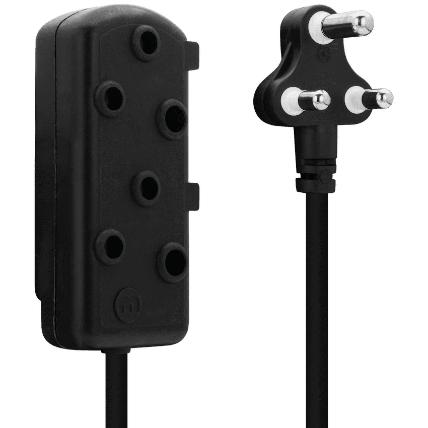 Ellies Side-by-Side Light-Duty Extension Lead - 3m - Black 6