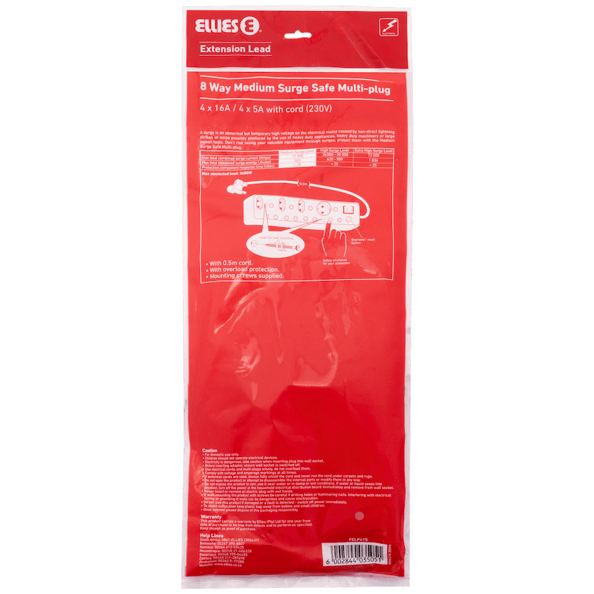 Ellies 8-Way Medium Surge Multiplug 0.5m 5