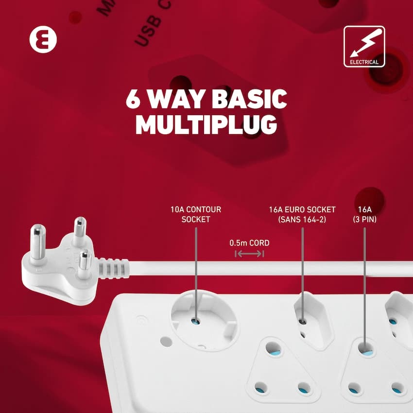 Ellies  6 Way Basic Multiplug 12