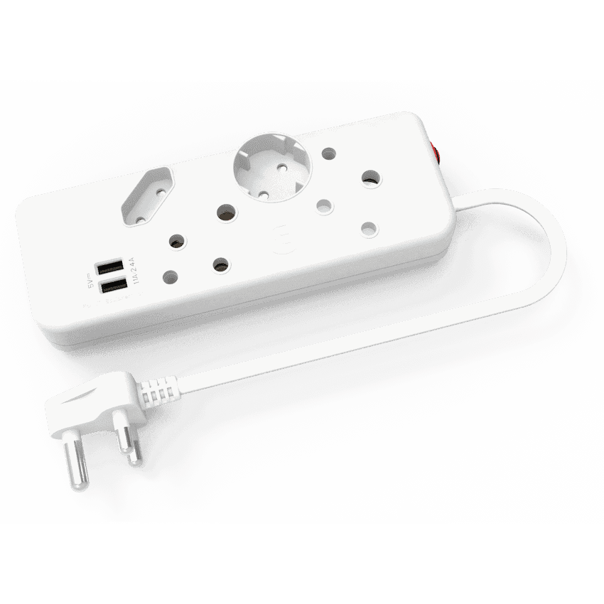 Ellies 4-Way Multiplug - 2 x USB 2.4a - 0.4m 1