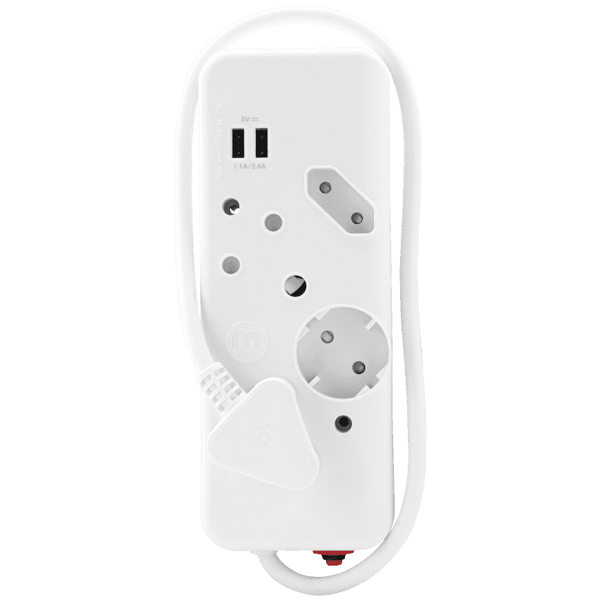 Ellies 4-Way Multiplug - 2 x USB 2.4a - 0.4m 5