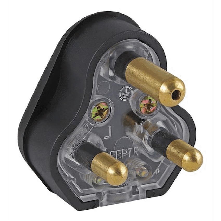 Ellies 16a Heavy-Duty Rubber Screw-on Plug Top - Black 7