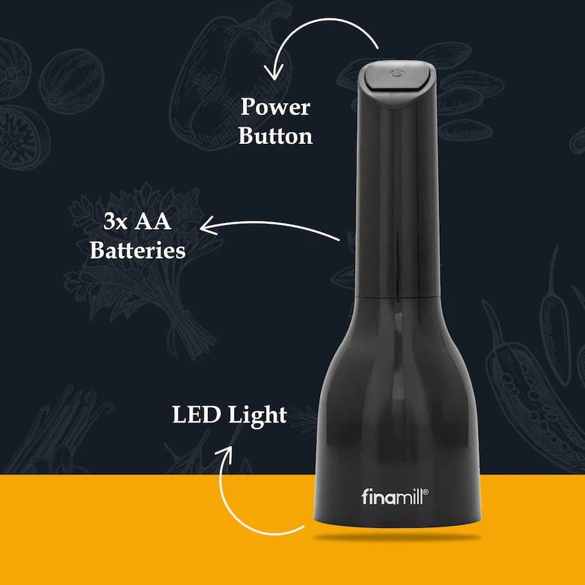 Finamill Battery-Operated Grinder - Midnight Black 7