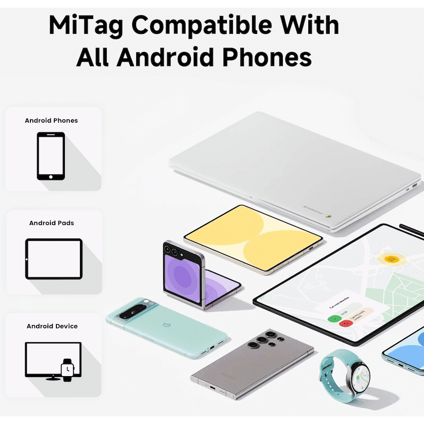 MiTag Android Tag with Keyring - 4 Pack 7