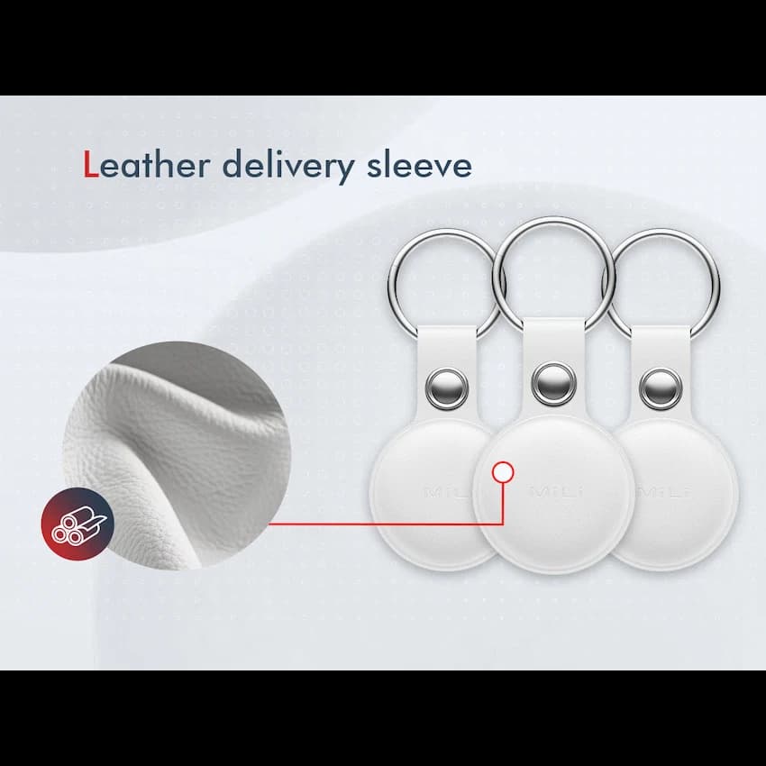 MiTag Apple-Compatible Tag with Leather Keychain Accessory - 1 Pack 17