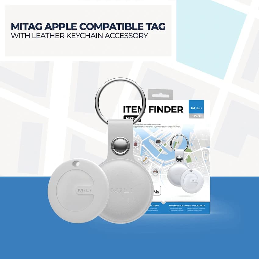 MiTag Apple-Compatible Tag with Leather Keychain Accessory - 1 Pack 20