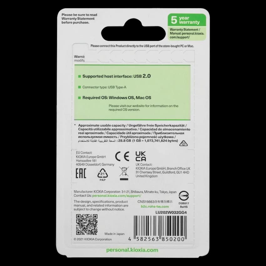 Kioxia 32GB USB 2.0-White 5