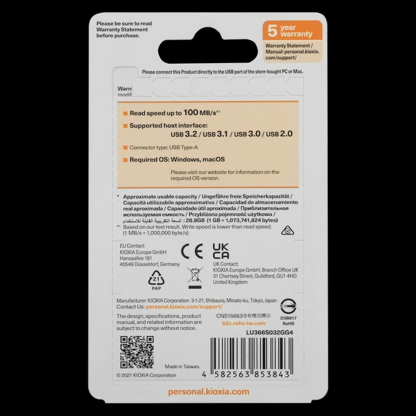 Kioxia U366 USB 3.2 32gb Metal 5