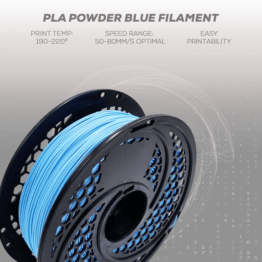 PLA Powder Blue Filament 1kg, 1.75mm 3
