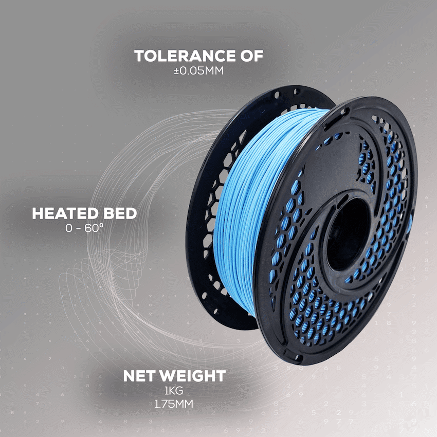 PLA Powder Blue Filament 1kg, 1.75mm 7