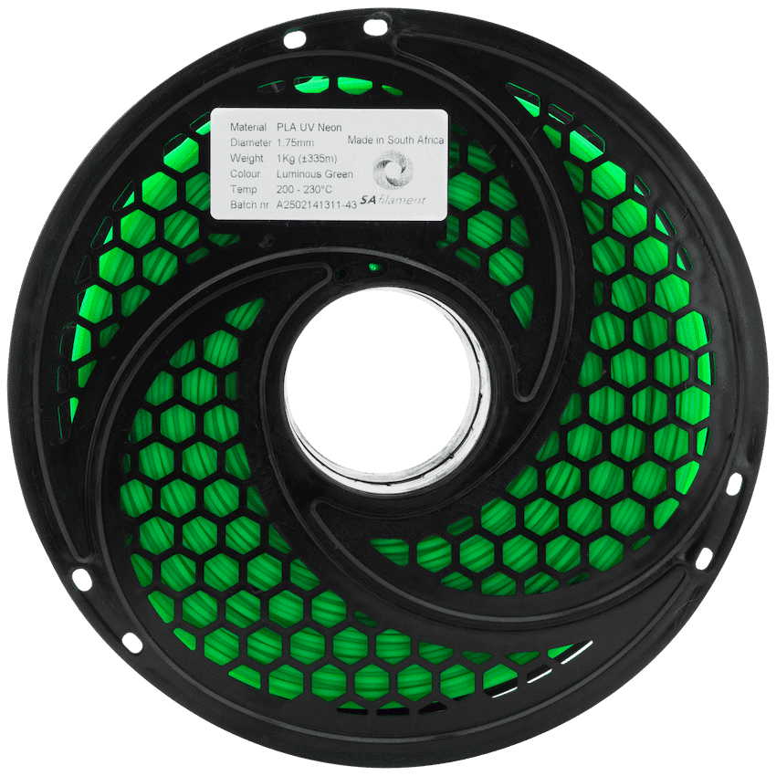 SA Filament PLA UV Neon Filament 1kg -  Luminous Green 8