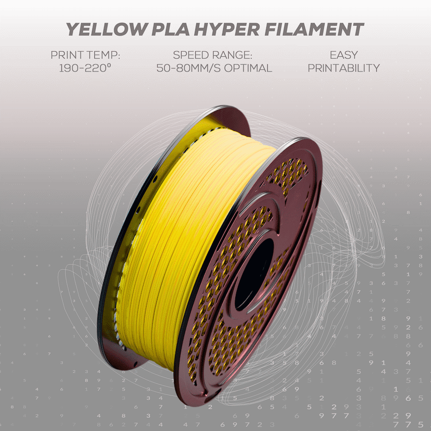 SA Filament PLA Hyper Filament 1kg - Yellow 6