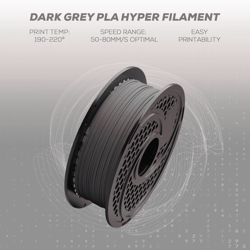 SA Filament PLA Hyper Filament 1kg - Dark Grey 6