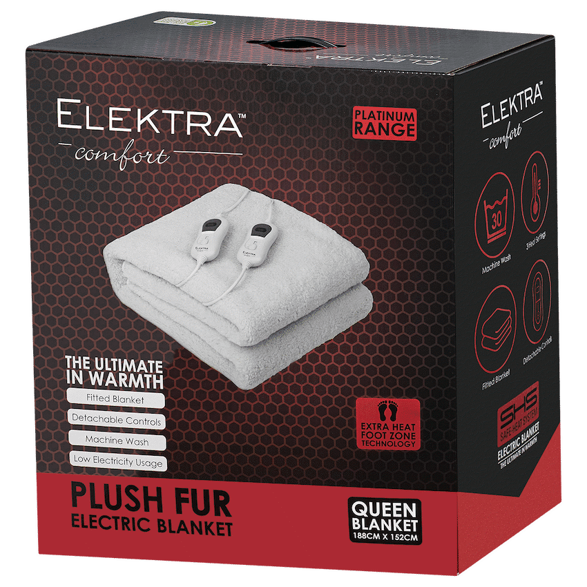 Elektra Comfort Electric Blanket - Queen - Fur 3