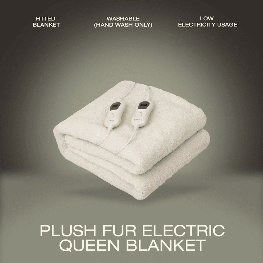 Elektra Comfort Electric Blanket - Queen - Fur 4