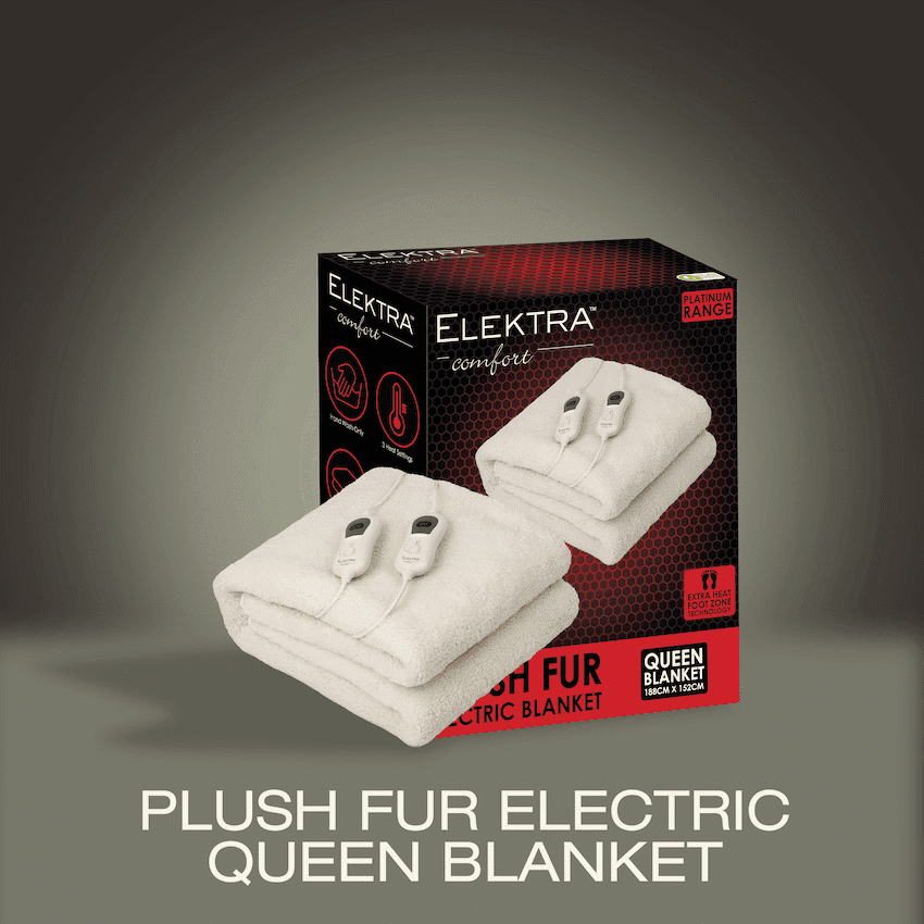 Elektra Comfort Electric Blanket - Queen - Fur 8