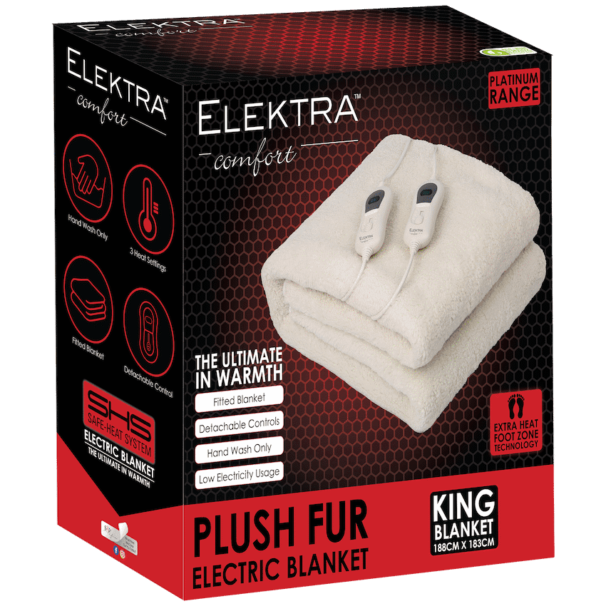 Elektra Comfort Electric Blanket - King - Fur 2