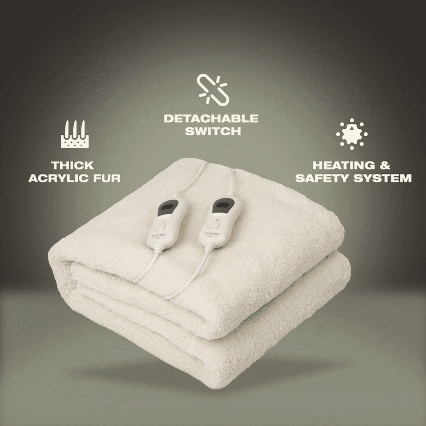 Elektra Comfort Electric Blanket - King - Fur 5