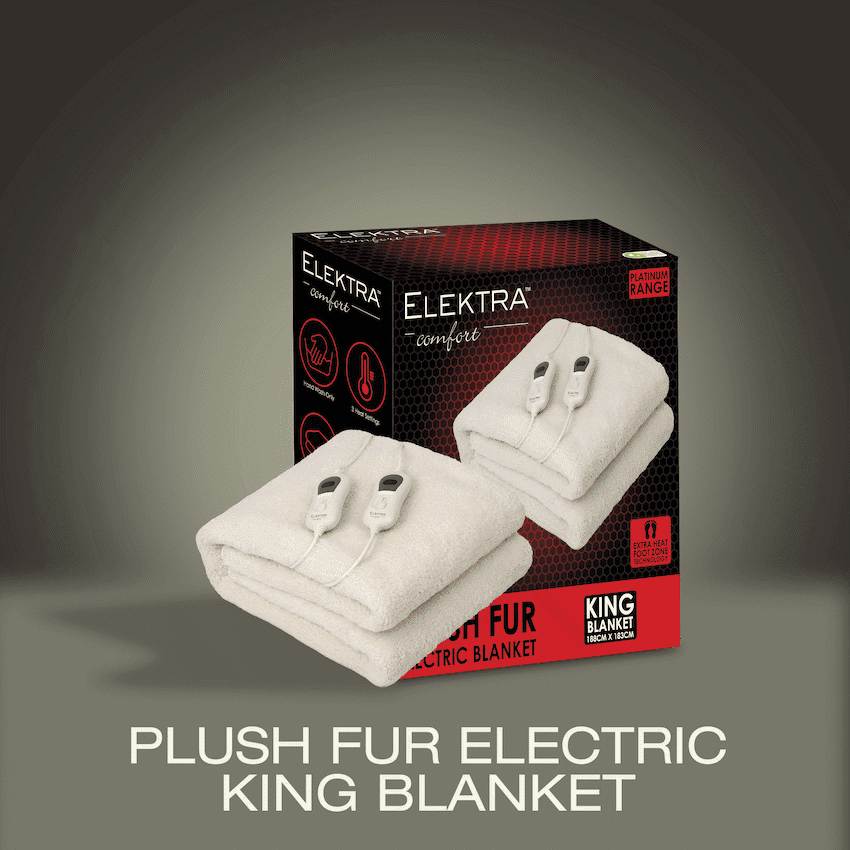 Elektra Comfort Electric Blanket - King - Fur 8