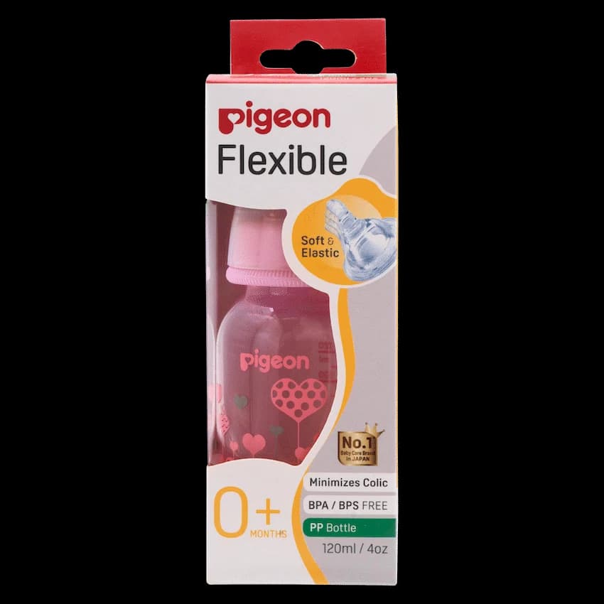 Pigeon Flexible Bottle STD Neck - Pink - 120ml 3