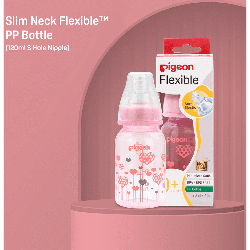 Pigeon Flexible Bottle STD Neck - Pink - 120ml 11