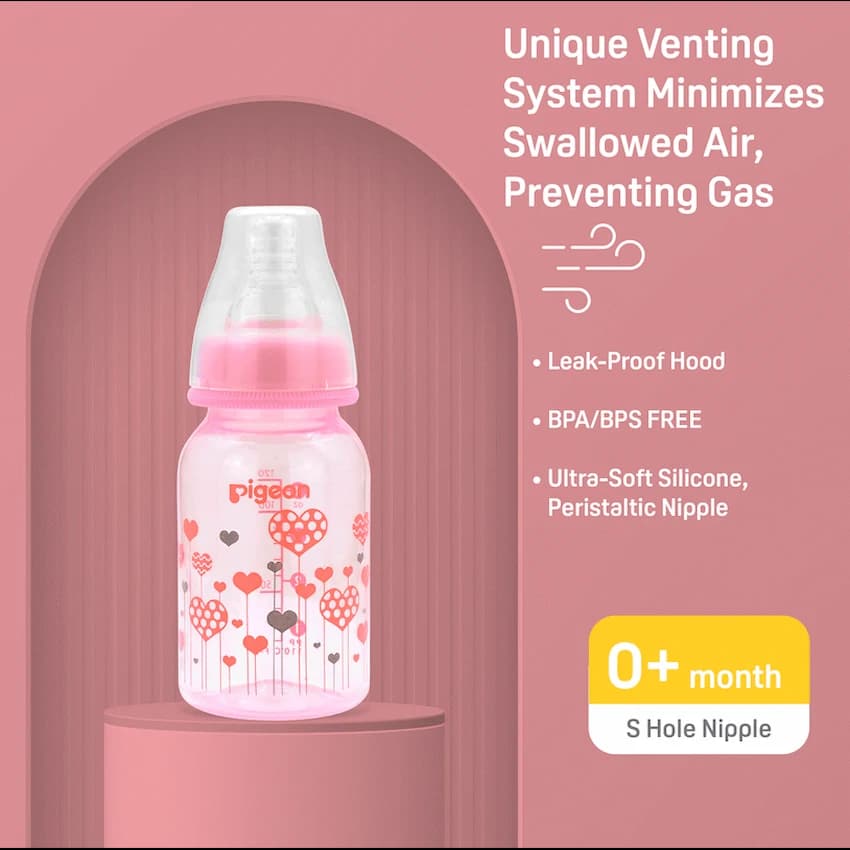 Pigeon Flexible Bottle STD Neck - Pink - 120ml 14