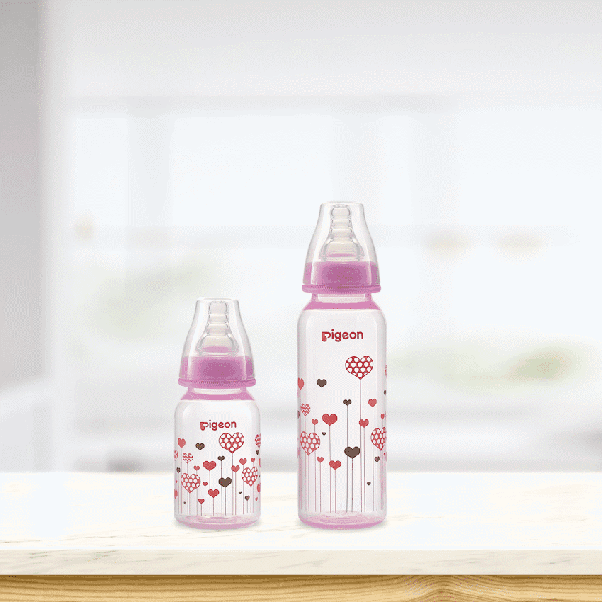 PIGEON FLEXIBLE BOTTLE STD NECK PINK 240ML 3