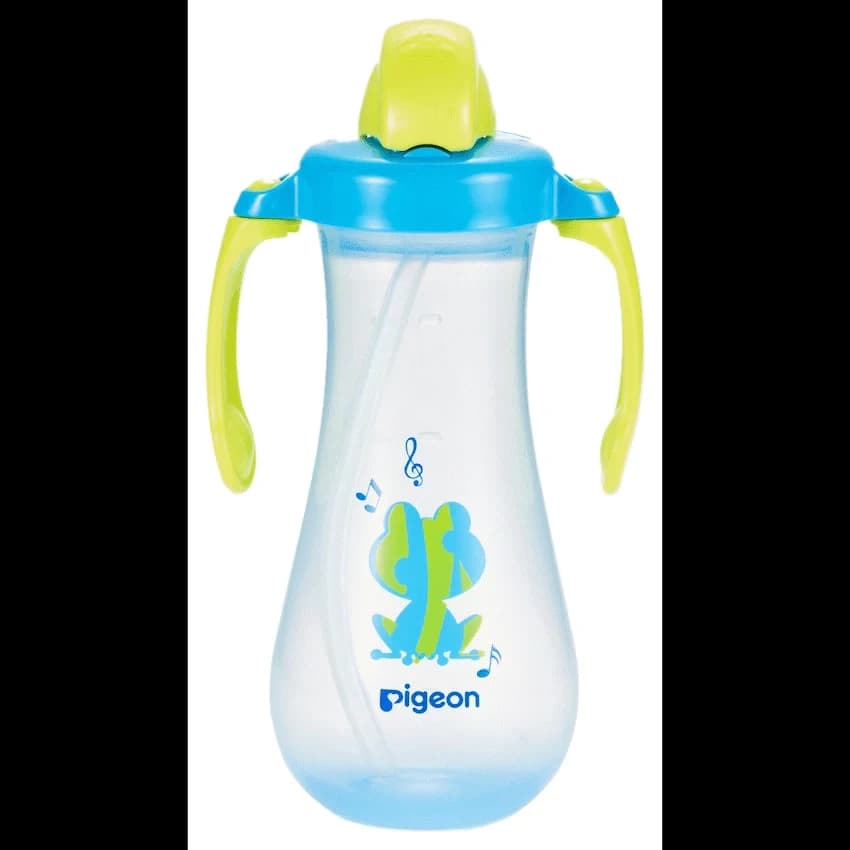 Pigeon Tall Straw Bottle - Blue