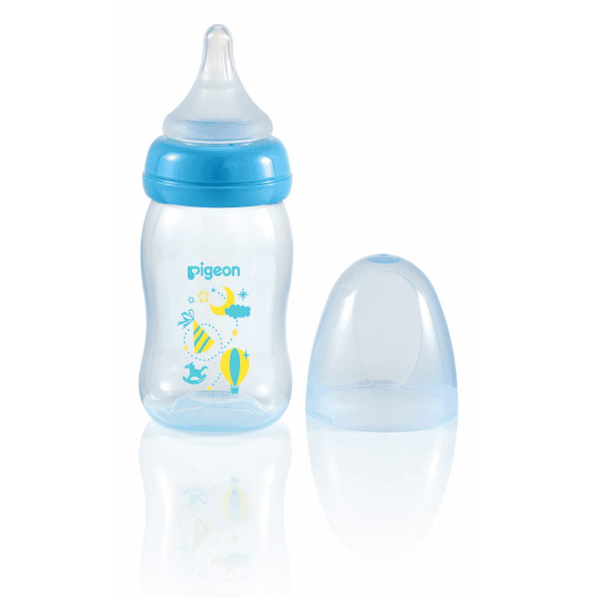 Pigeon Peristaltic Plus PP Bottle 160ml (SS Hole) - Blue