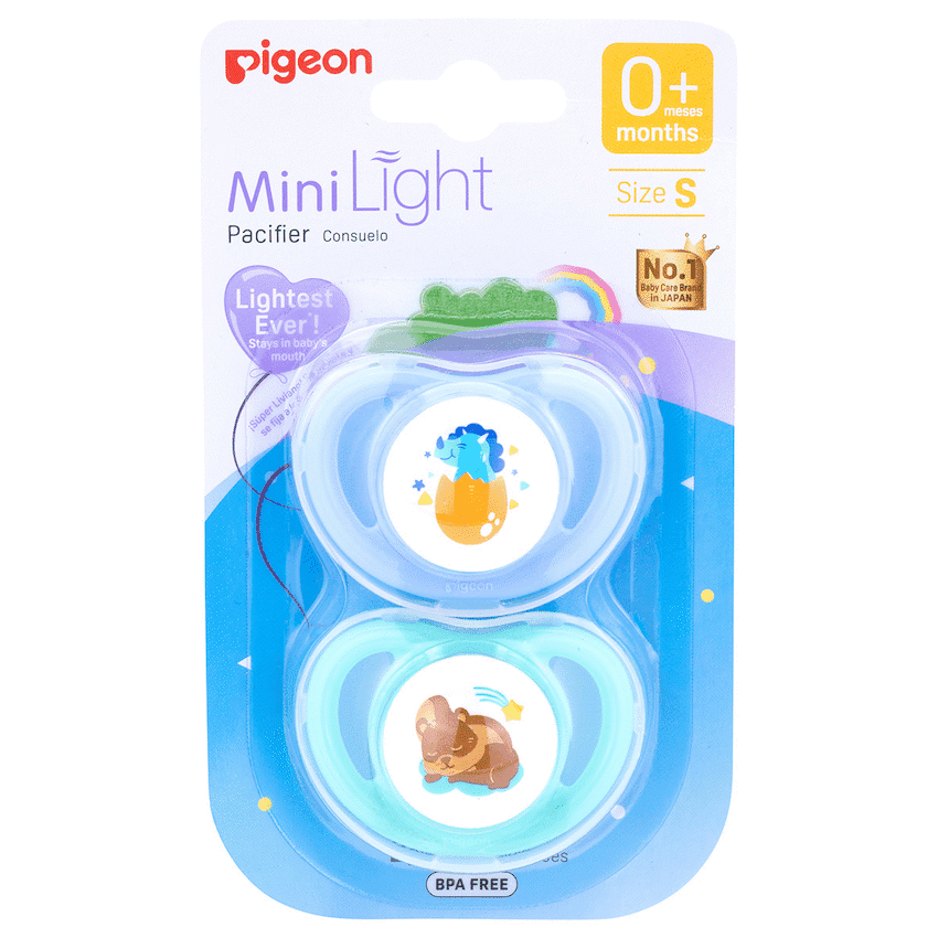 Pigeon - Minilight Pacifier (2 Pc) - S Dino Egg & Squirrel