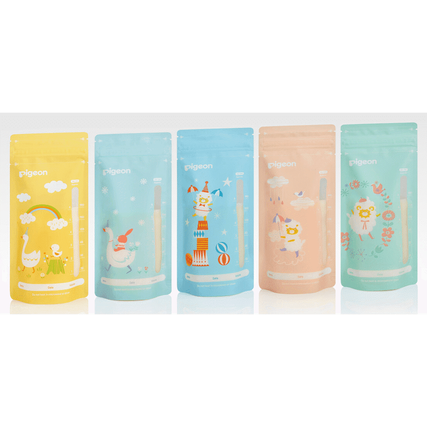 Pigeon - Breast Milk Storage Bag 180ml Animal Design 1