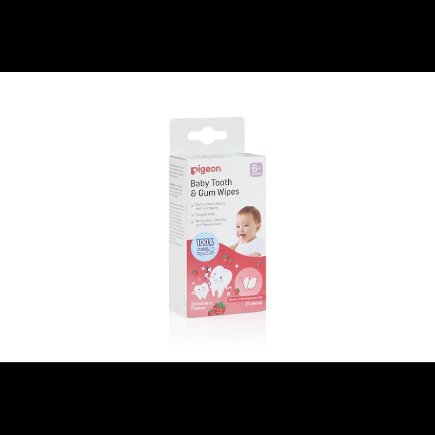 PIGEON BABY TOOTH & GUM WIPES STRAWBERRY 20S 6