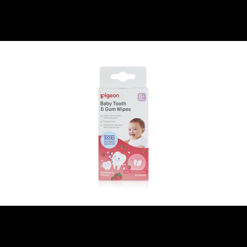 PIGEON BABY TOOTH & GUM WIPES STRAWBERRY 20S 8