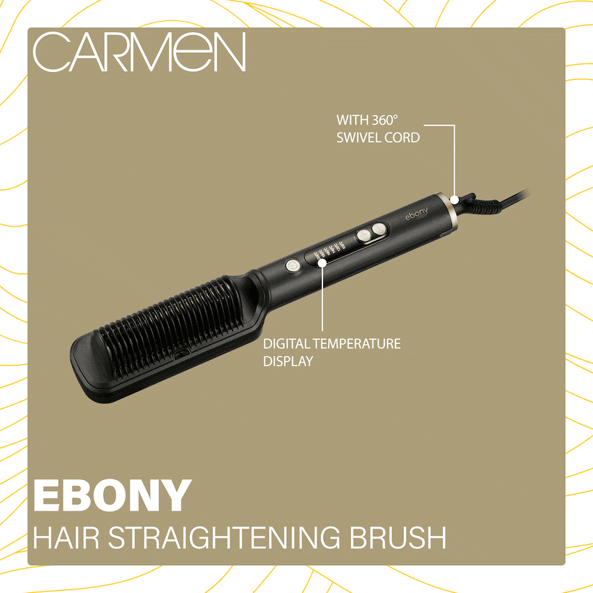 Carmen Ebony Hair Straightening Brush 2