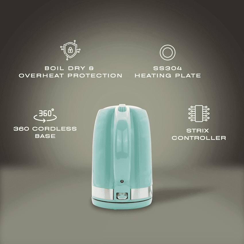 Elektra 2200w 1.7l Plastic Kettle - Green 3