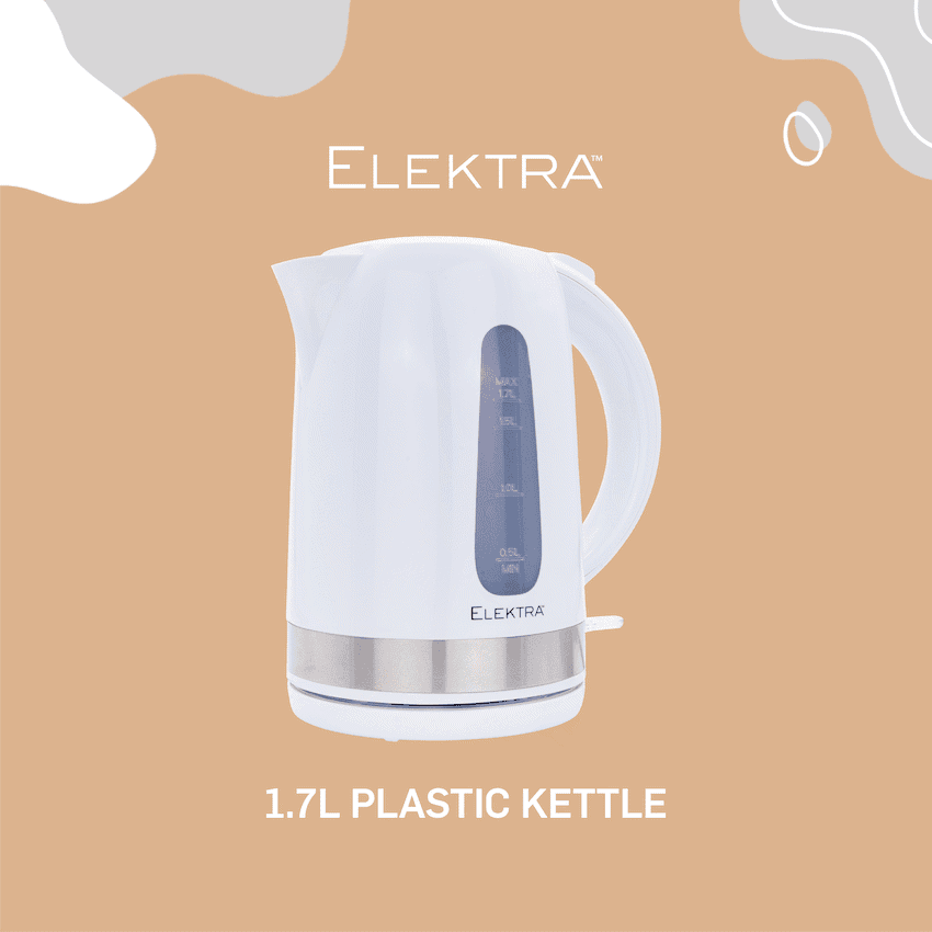 Elektra 1.7l Plastic Kettle - White 2