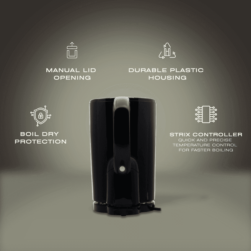 Elektra 1.7l Plastic Cordless Kettle - Black 3