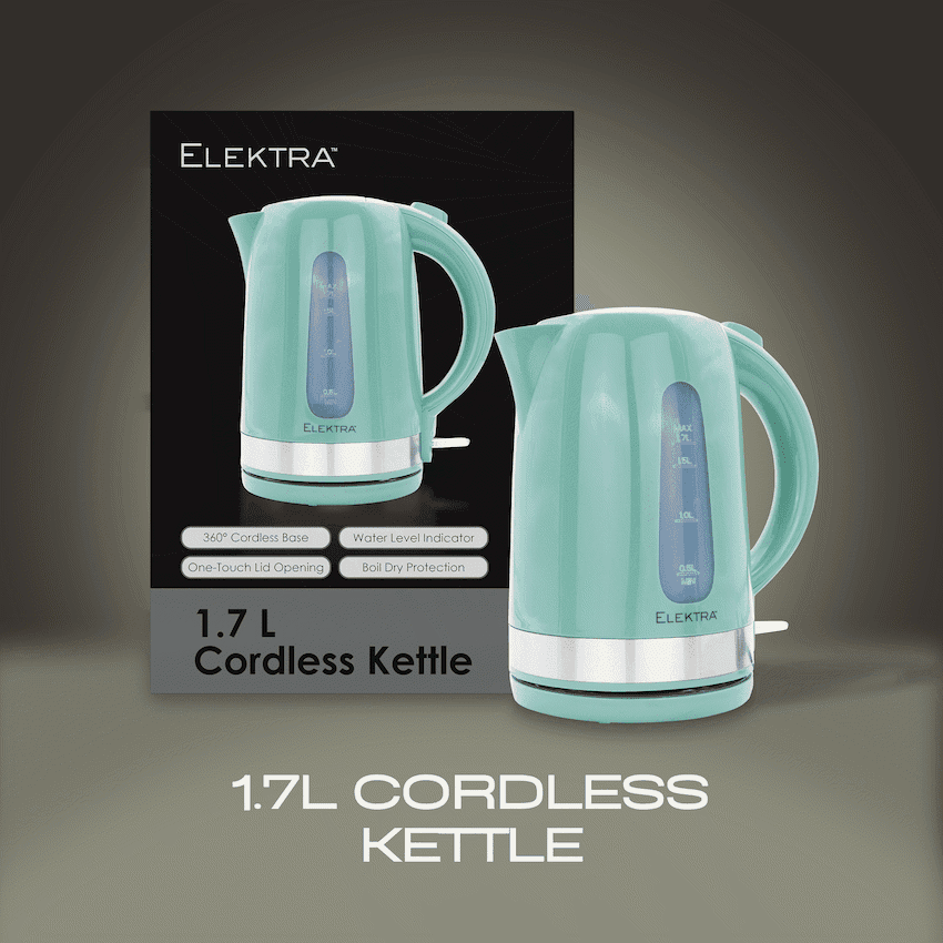Elektra 2200w 1.7l Plastic Kettle - Green 6